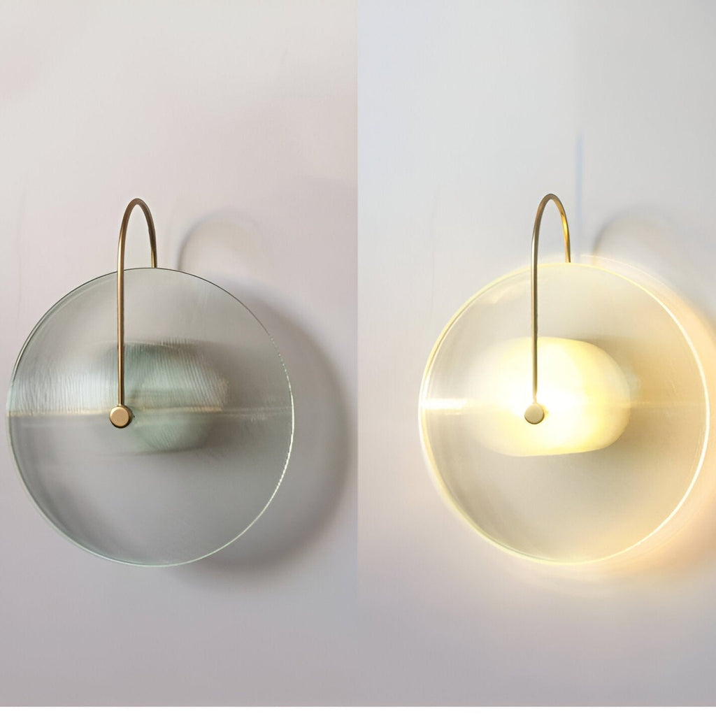 Postmodern Nordic Frosted Glass Round Wall Sconce LED 1-Light