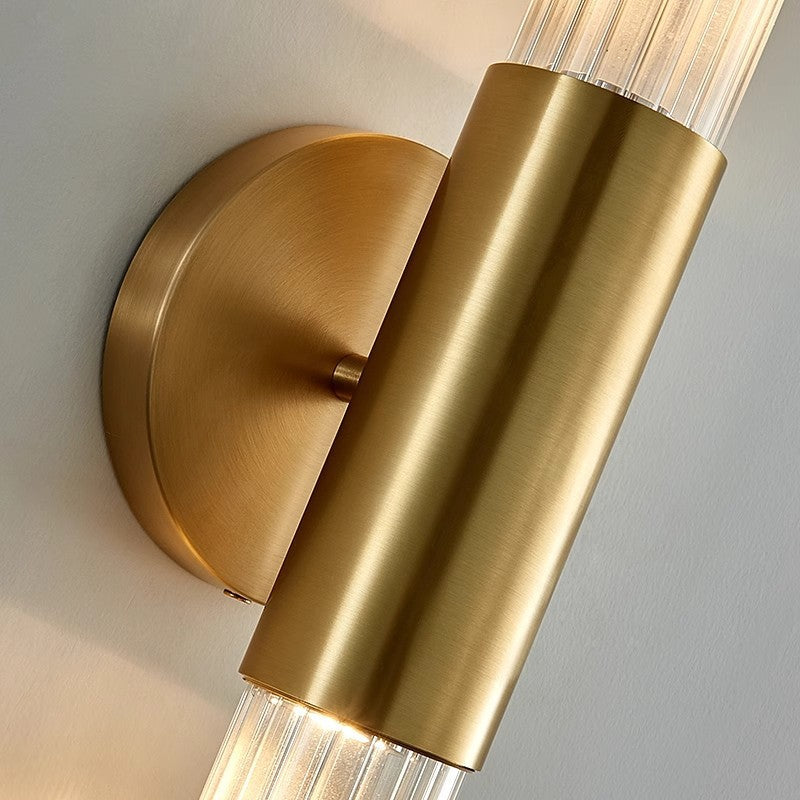 Nordic Water-Ripple Glass Brass Wall Sconce LED 1-Light