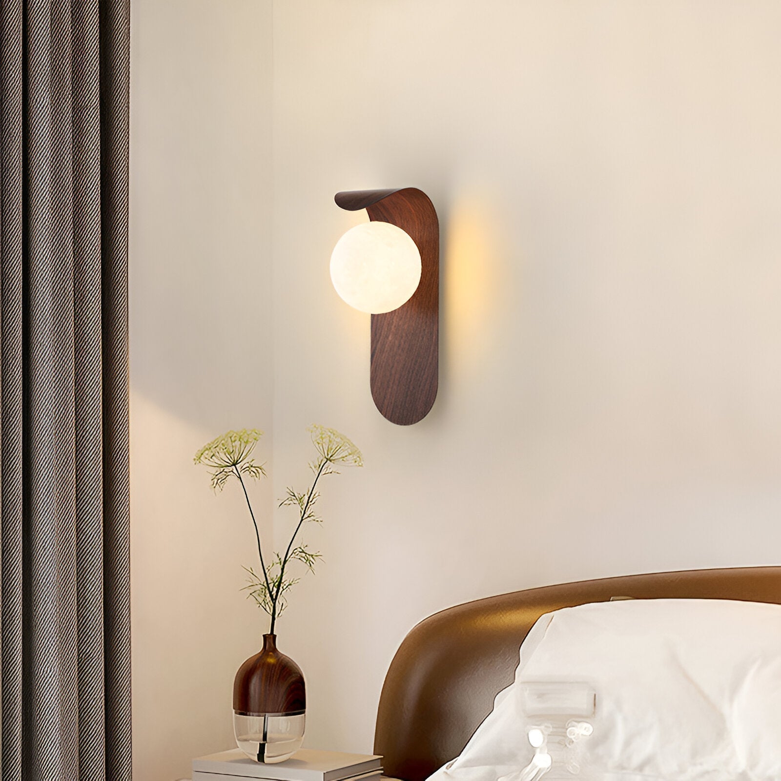 Nordic Wood Globe Wall Sconce LED 1-Light