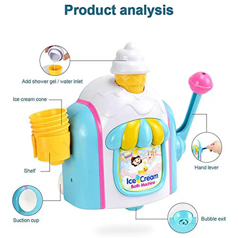 Guili | BubbleCream | Magic Bubbles - Automatic Ice Cream Bubble Machine for Kids