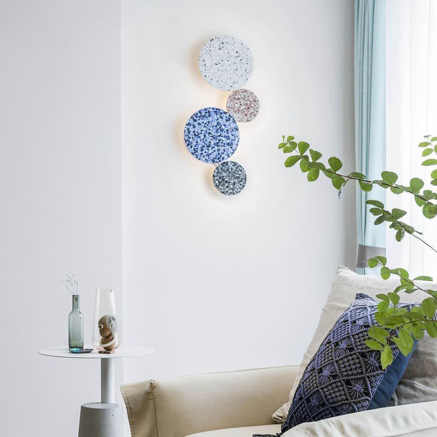 Modern Terrazzo Round Wall Sconce LED 1-Light