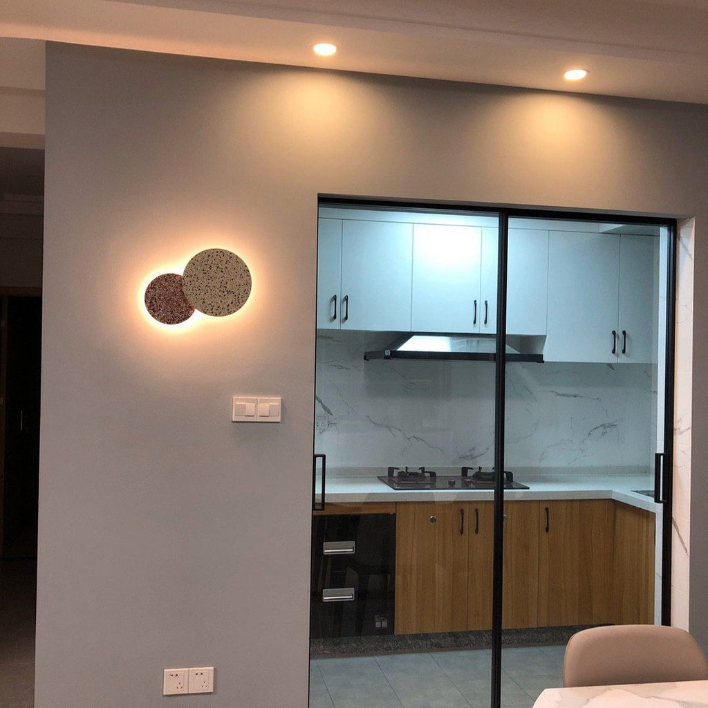 Modern Terrazzo Round Wall Sconce LED 1-Light