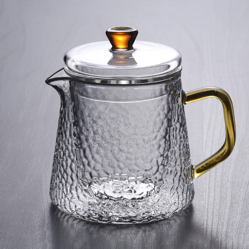 Guili | Pindefang Glass Teapot with Infuser | Handcrafted Heat-Resistant Teapot with Golden Handle