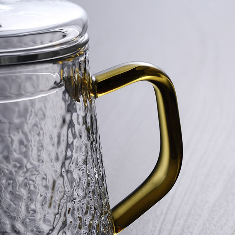 Guili | Pindefang Glass Teapot with Infuser | Handcrafted Heat-Resistant Teapot with Golden Handle