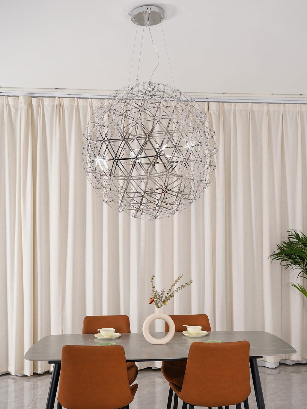Modern Sphere Stainless Steel LED Pendant Light 1-Light