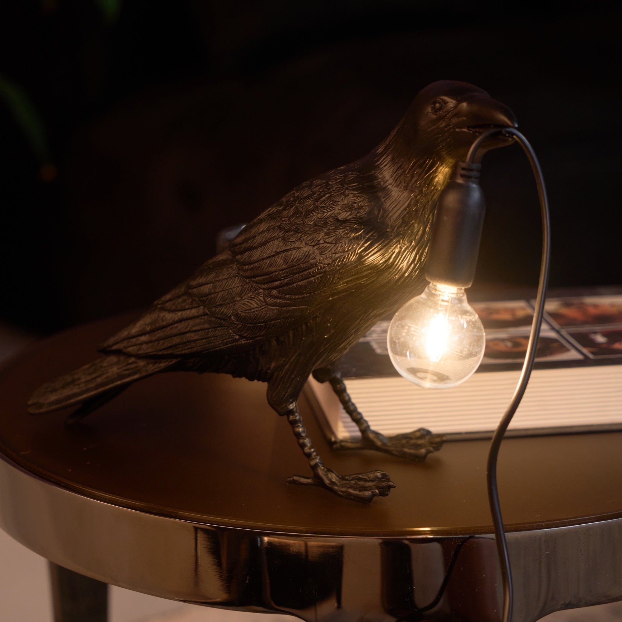 Creative Raven Resin LED Plug-In Table Lamp 1-Light