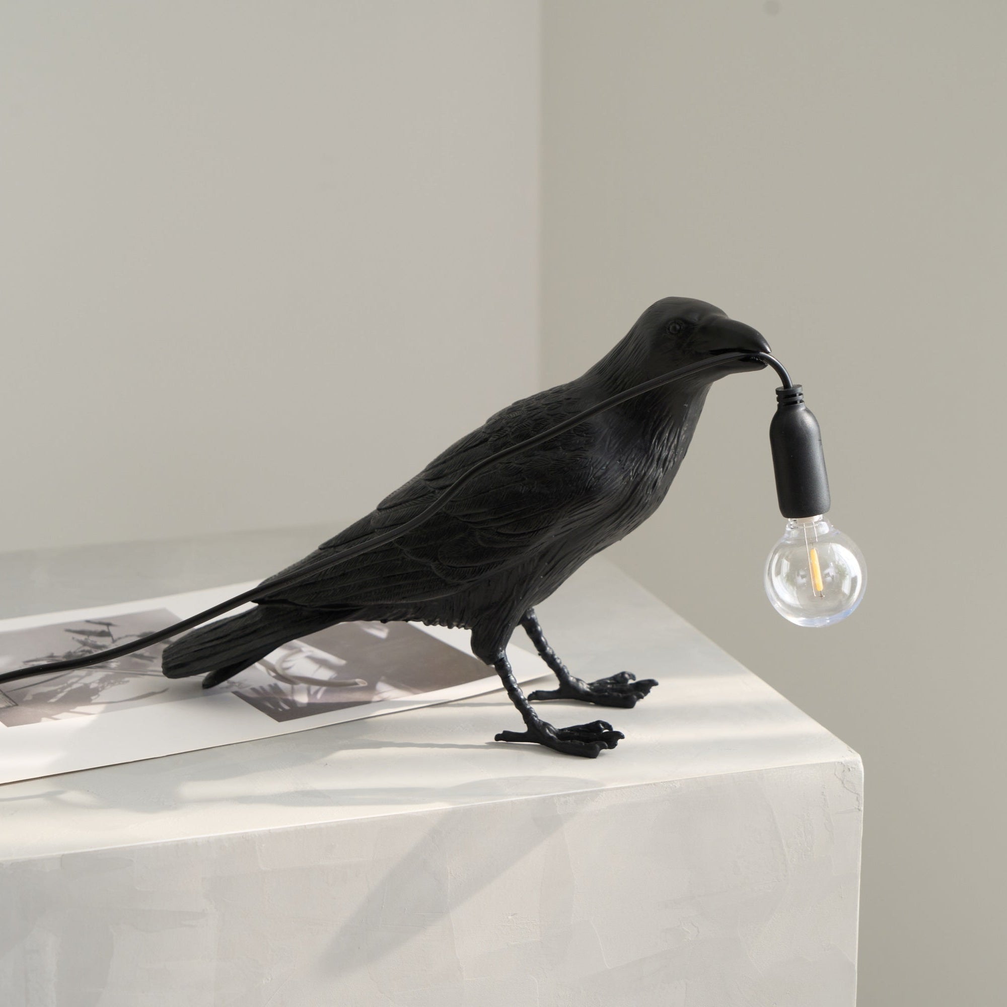 Creative Raven Resin LED Plug-In Table Lamp 1-Light