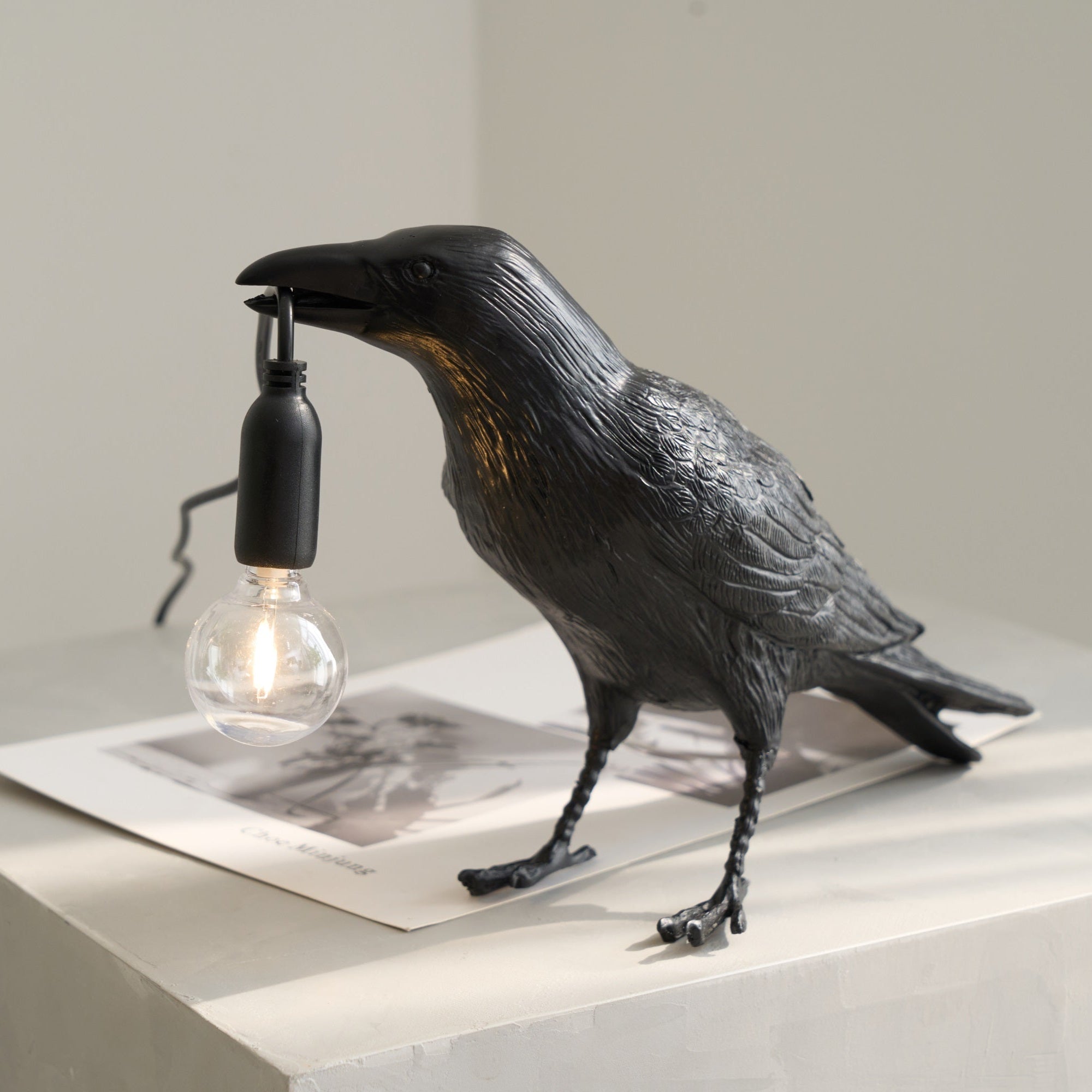Creative Raven Resin LED Plug-In Table Lamp 1-Light