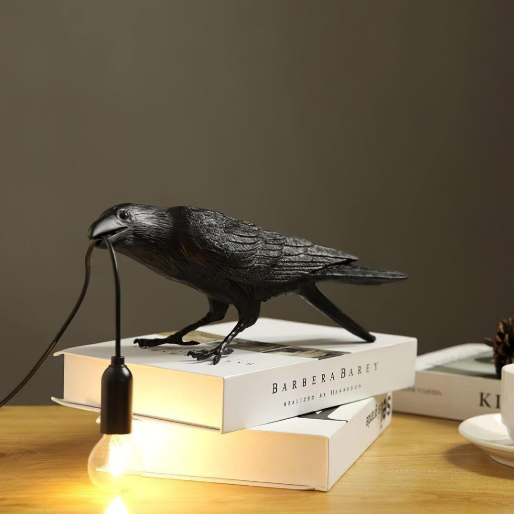 Creative Raven Resin LED Plug-In Table Lamp 1-Light
