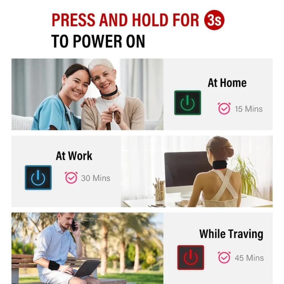 Guili | Heated Neck Wrap with Red Light Therapy – Effective Heat & Massage for Neck Pain Relief