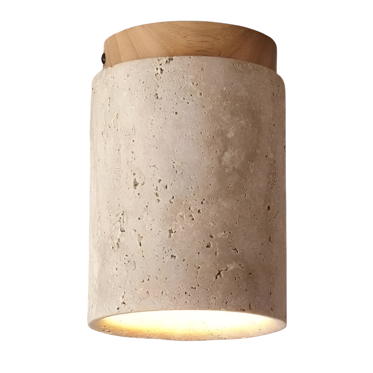 Elegant Travertine Cylinder LED Ceiling Spotlight 1-Light