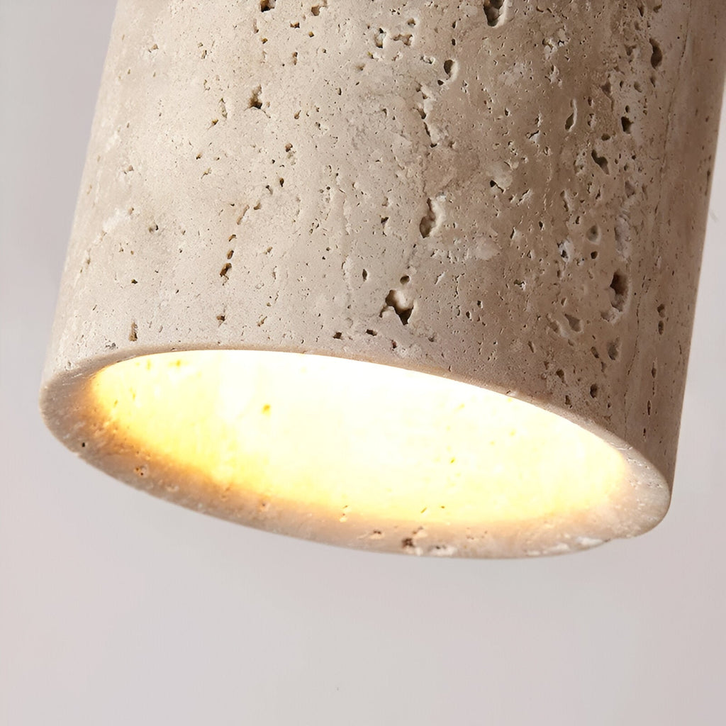 Elegant Travertine Cylinder LED Ceiling Spotlight 1-Light