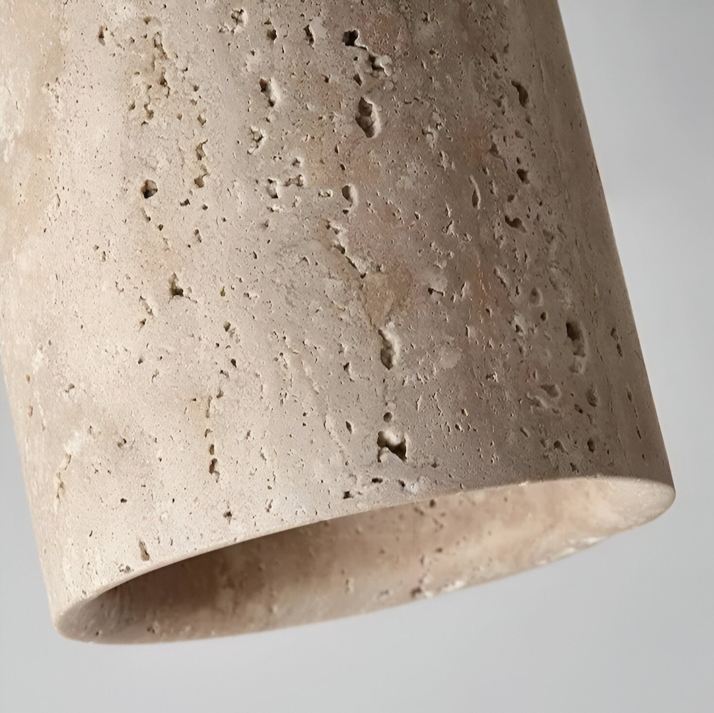 Elegant Travertine Cylinder LED Ceiling Spotlight 1-Light