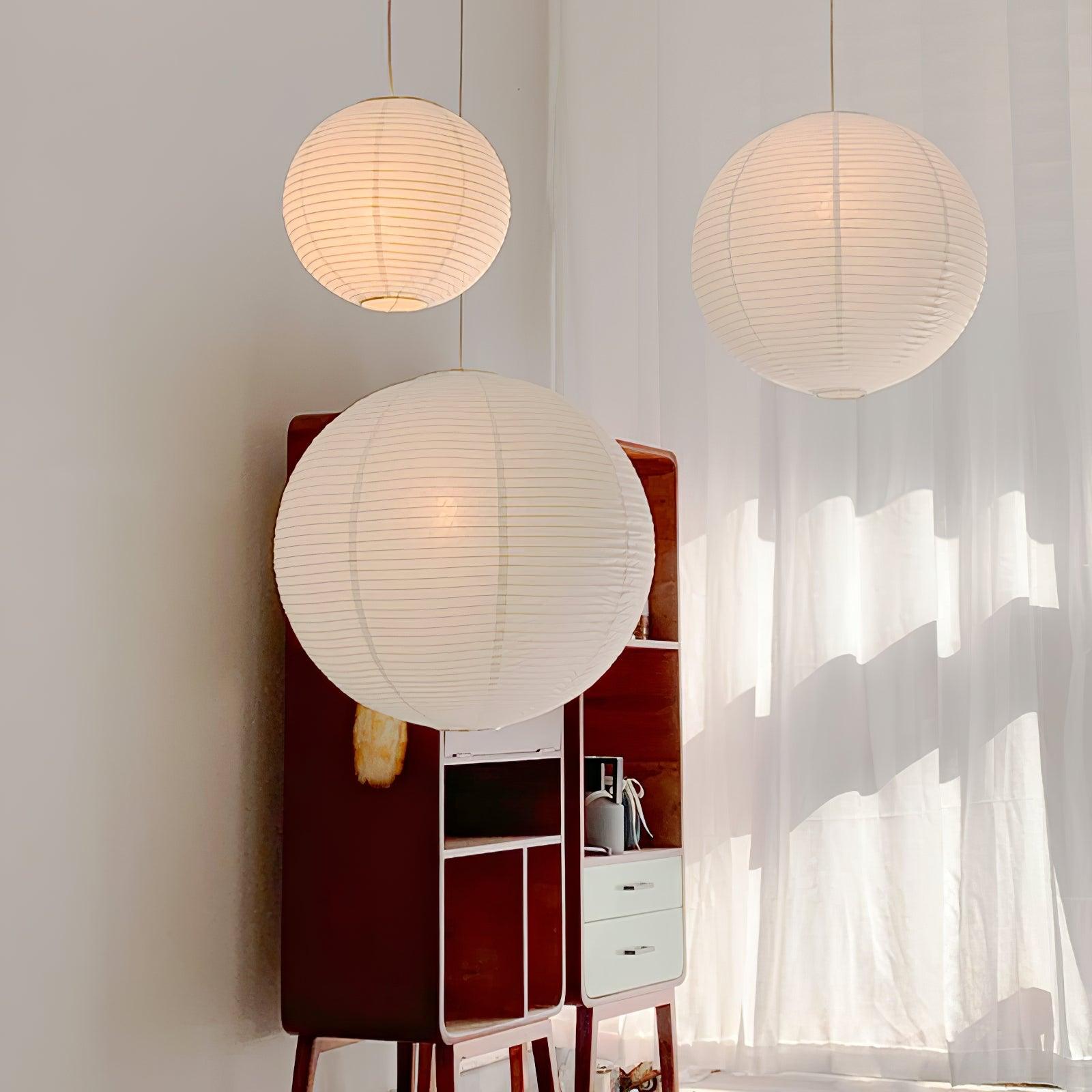 Japanese Washi Paper Globe Pendant Light 1-Light