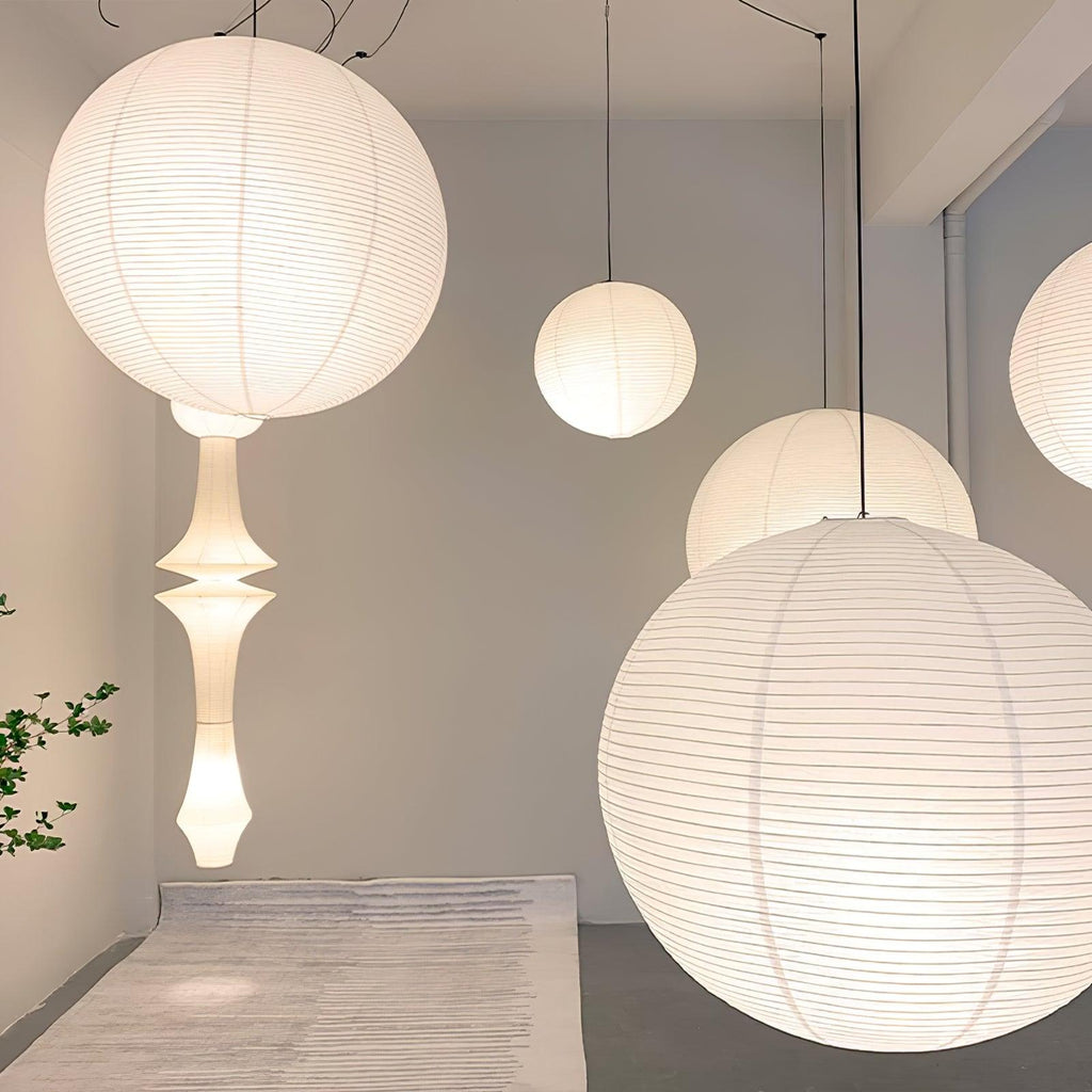Japanese Washi Paper Globe Pendant Light 1-Light