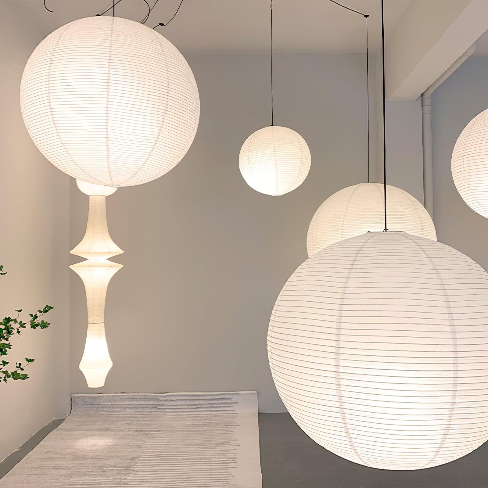 Japanese Washi Paper Globe Pendant Light 1-Light