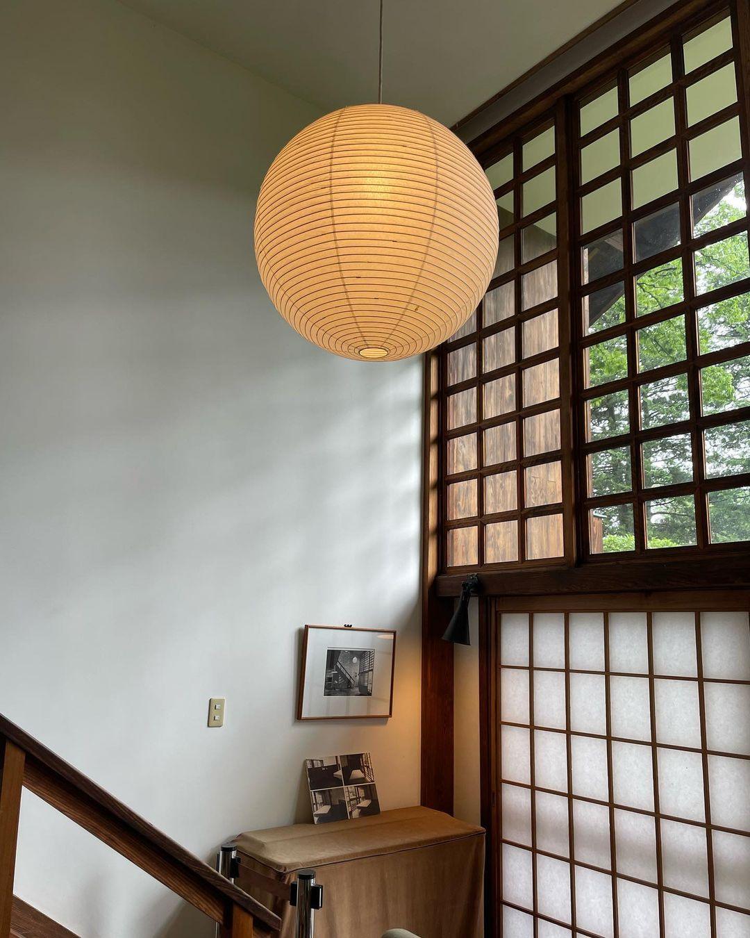 Japanese Washi Paper Globe Pendant Light 1-Light