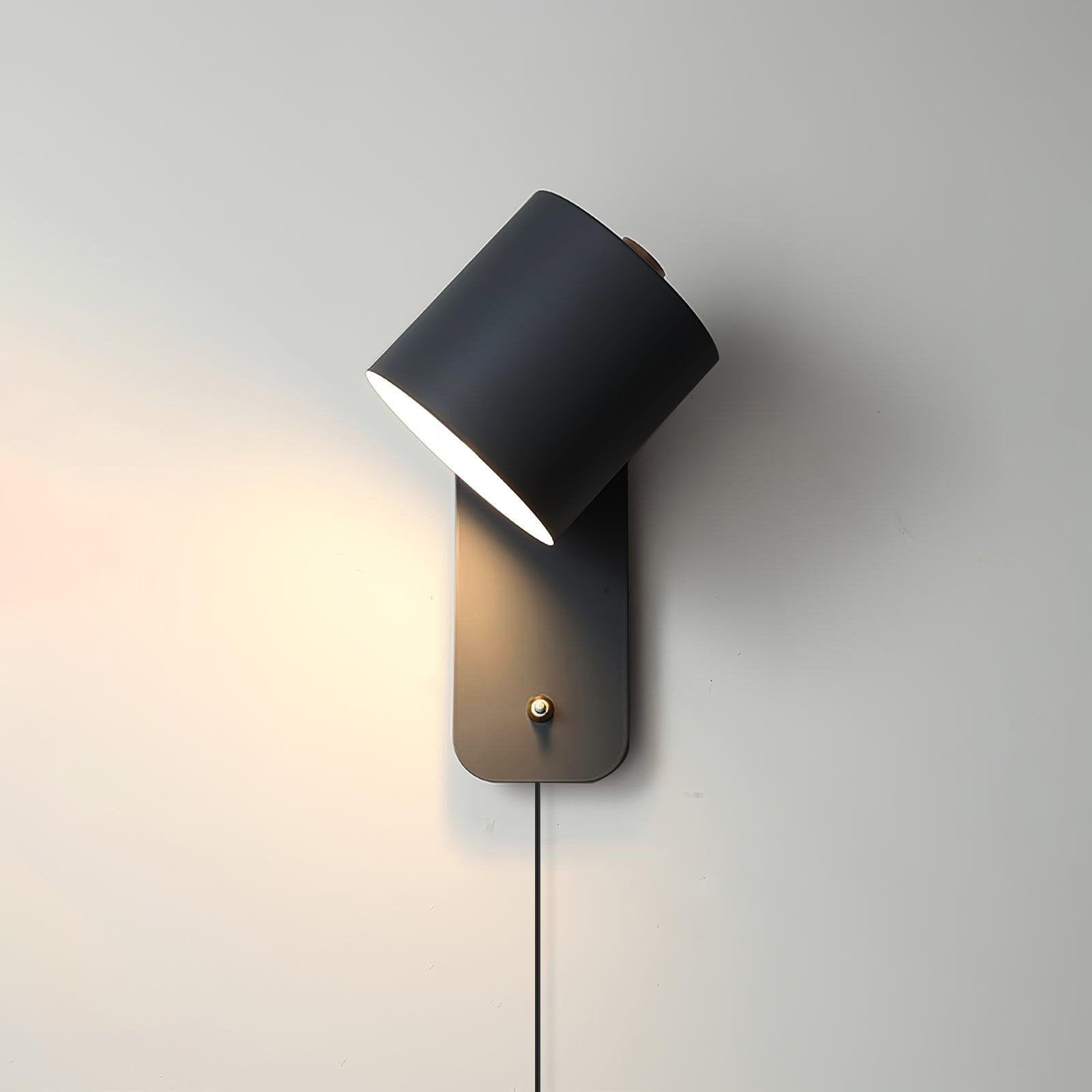 Modern Minimalist Rotatable Cylinder Plug-In Wall Sconce 1-Light