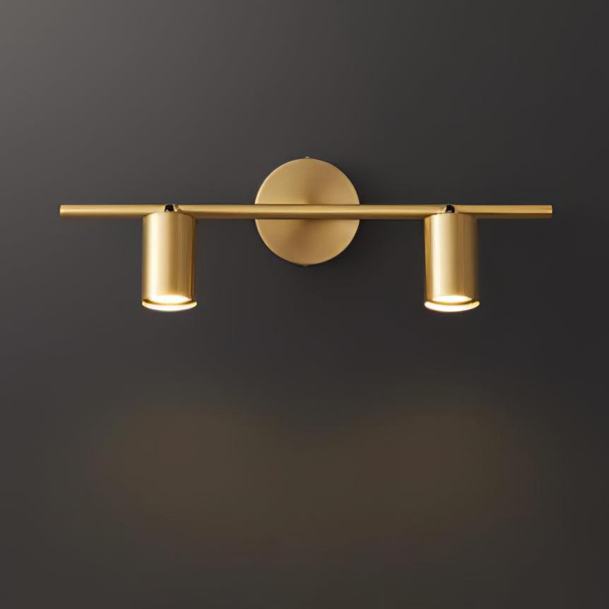 Modern Brass Double Cylinder Adjustable Wall Spotlight