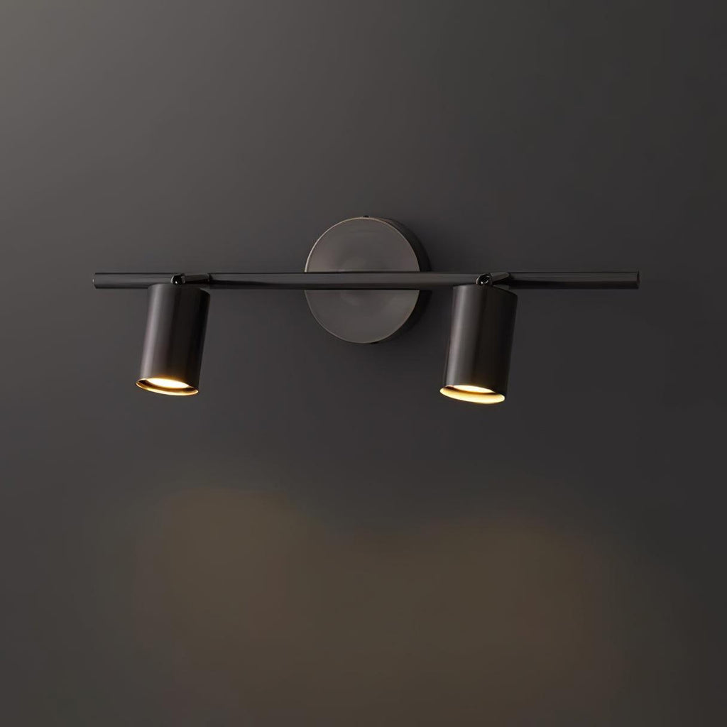 Modern Brass Double Cylinder Adjustable Wall Spotlight