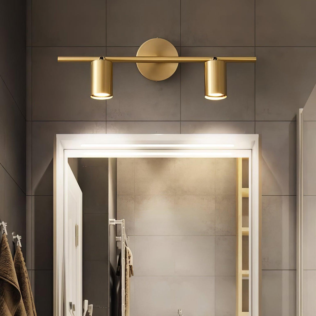 Modern Brass Double Cylinder Adjustable Wall Spotlight