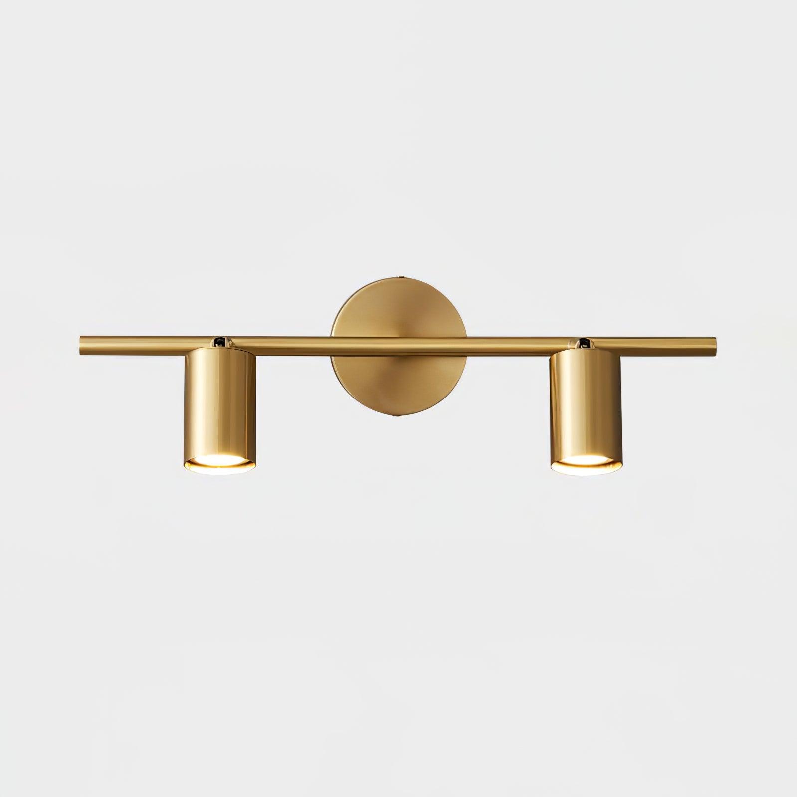 Modern Brass Double Cylinder Adjustable Wall Spotlight