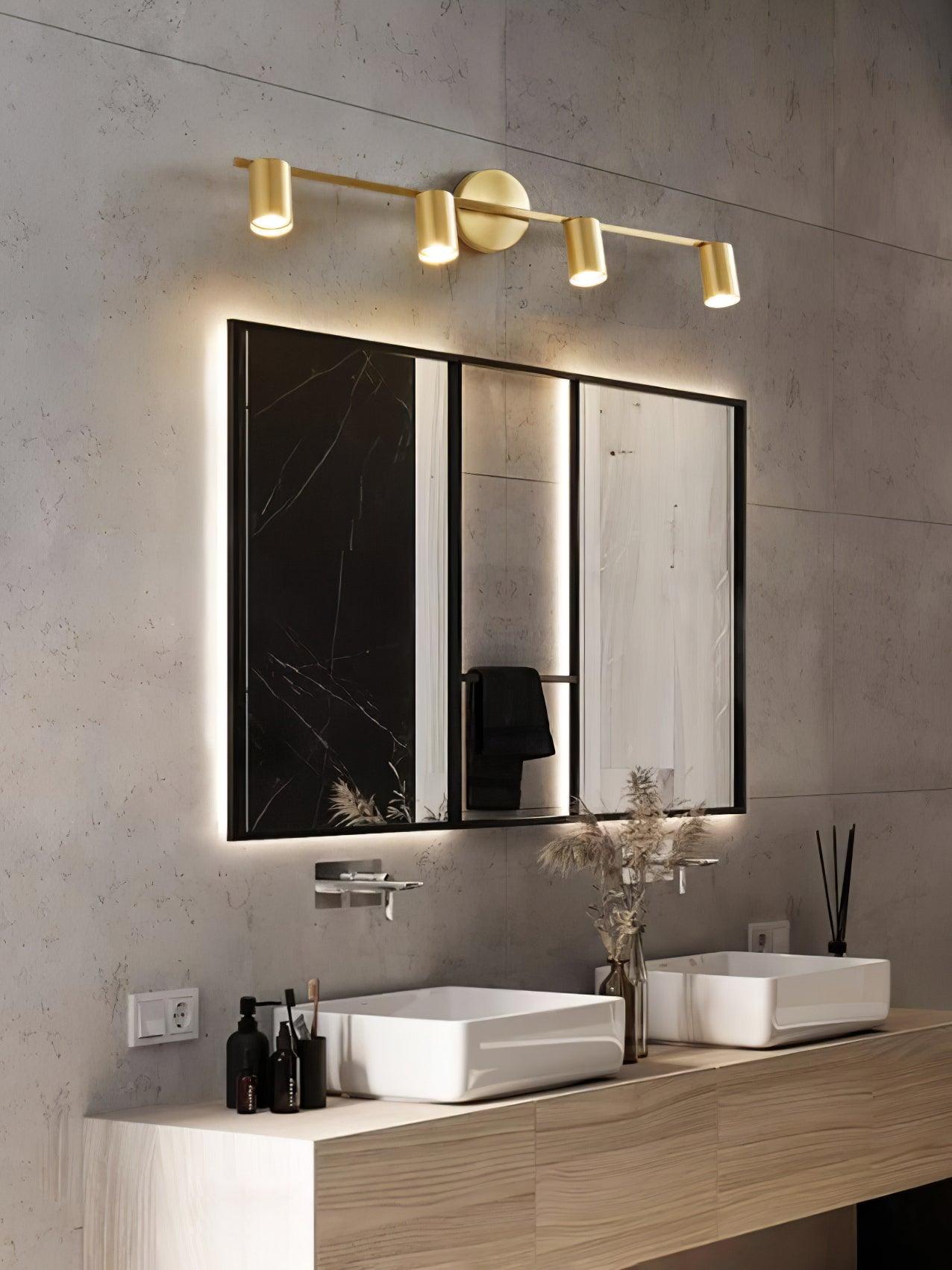 Modern Brass Double Cylinder Adjustable Wall Spotlight