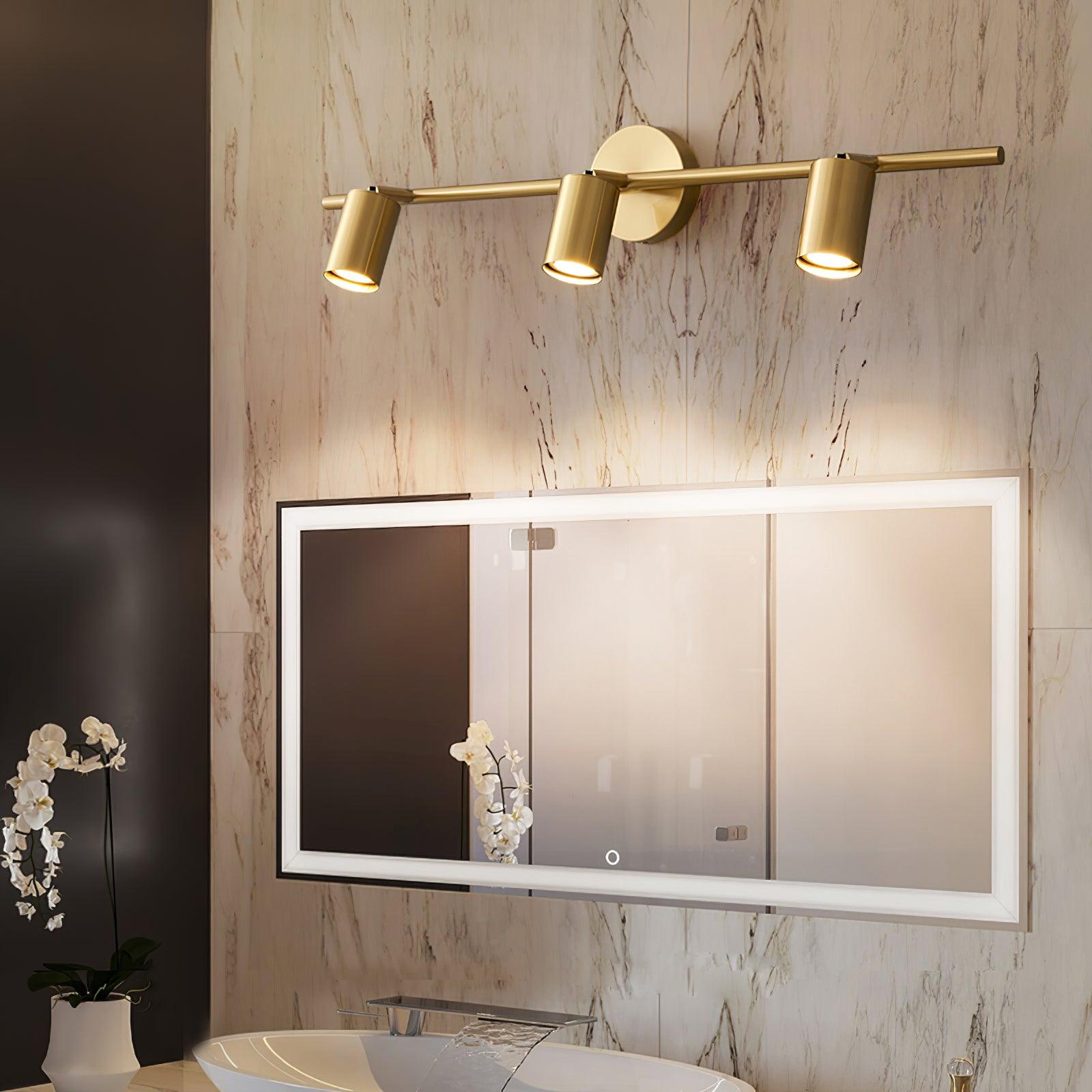 Modern Brass Double Cylinder Adjustable Wall Spotlight