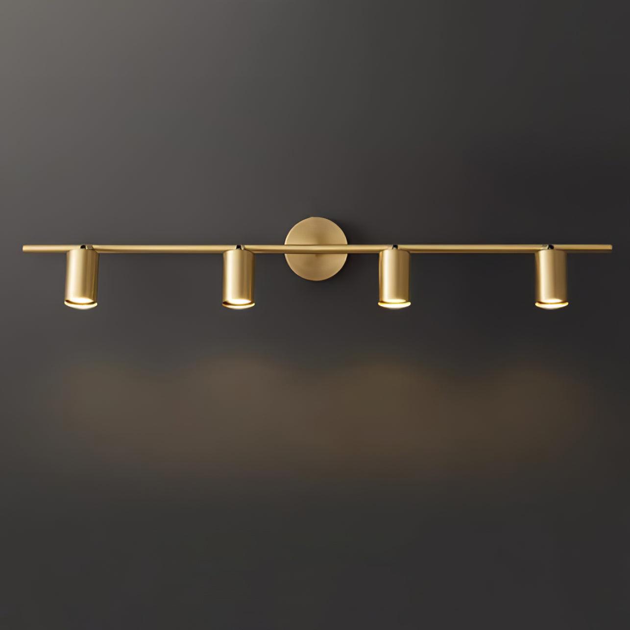 Modern Brass Double Cylinder Adjustable Wall Spotlight
