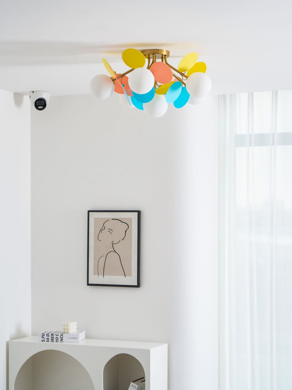 Modern Macaron Globe LED Ceiling Light 1-Light