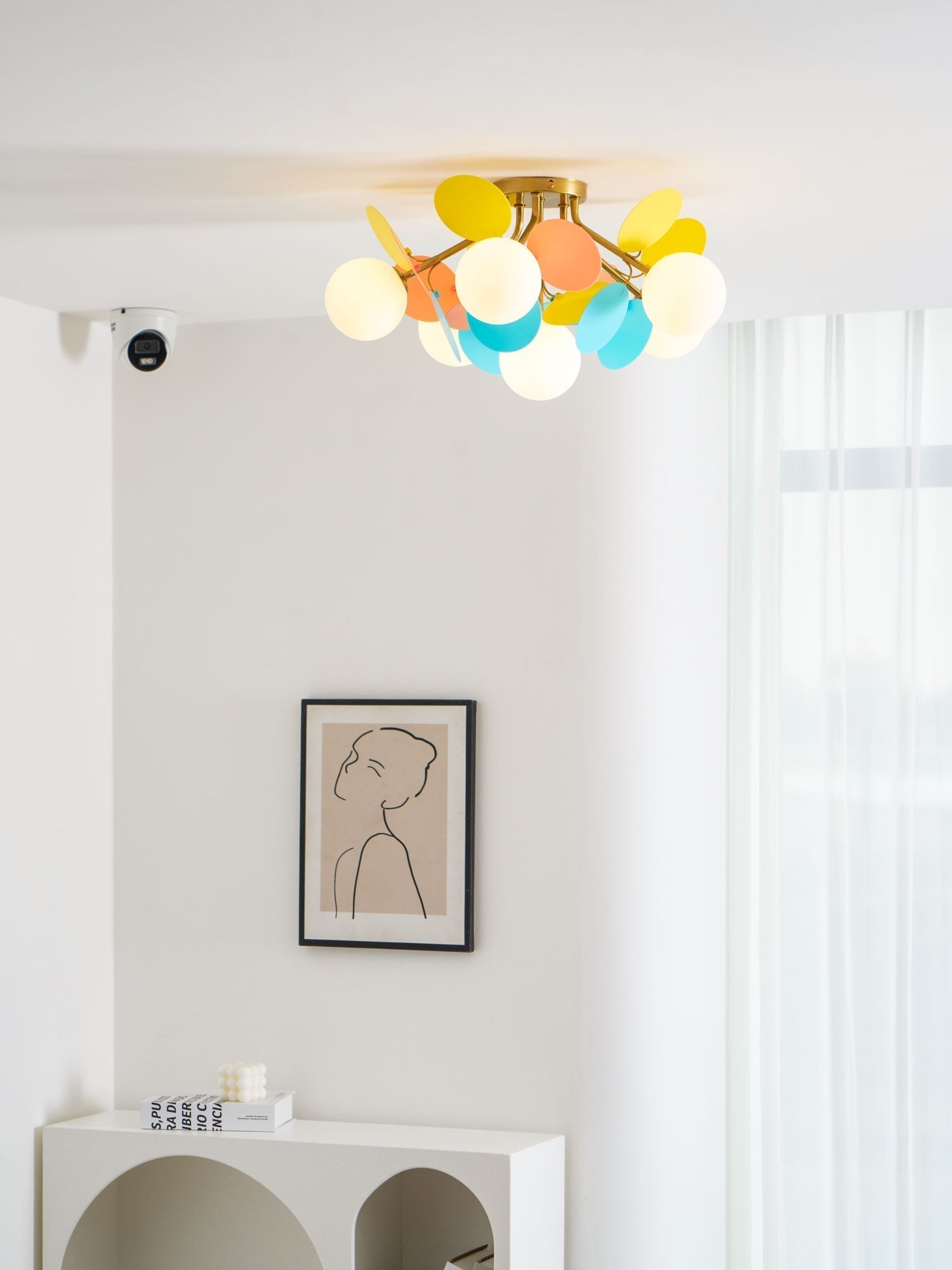 Modern Macaron Globe LED Ceiling Light 1-Light