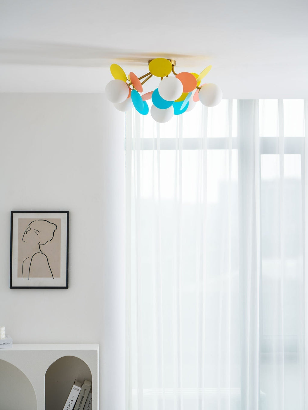 Modern Macaron Globe LED Ceiling Light 1-Light