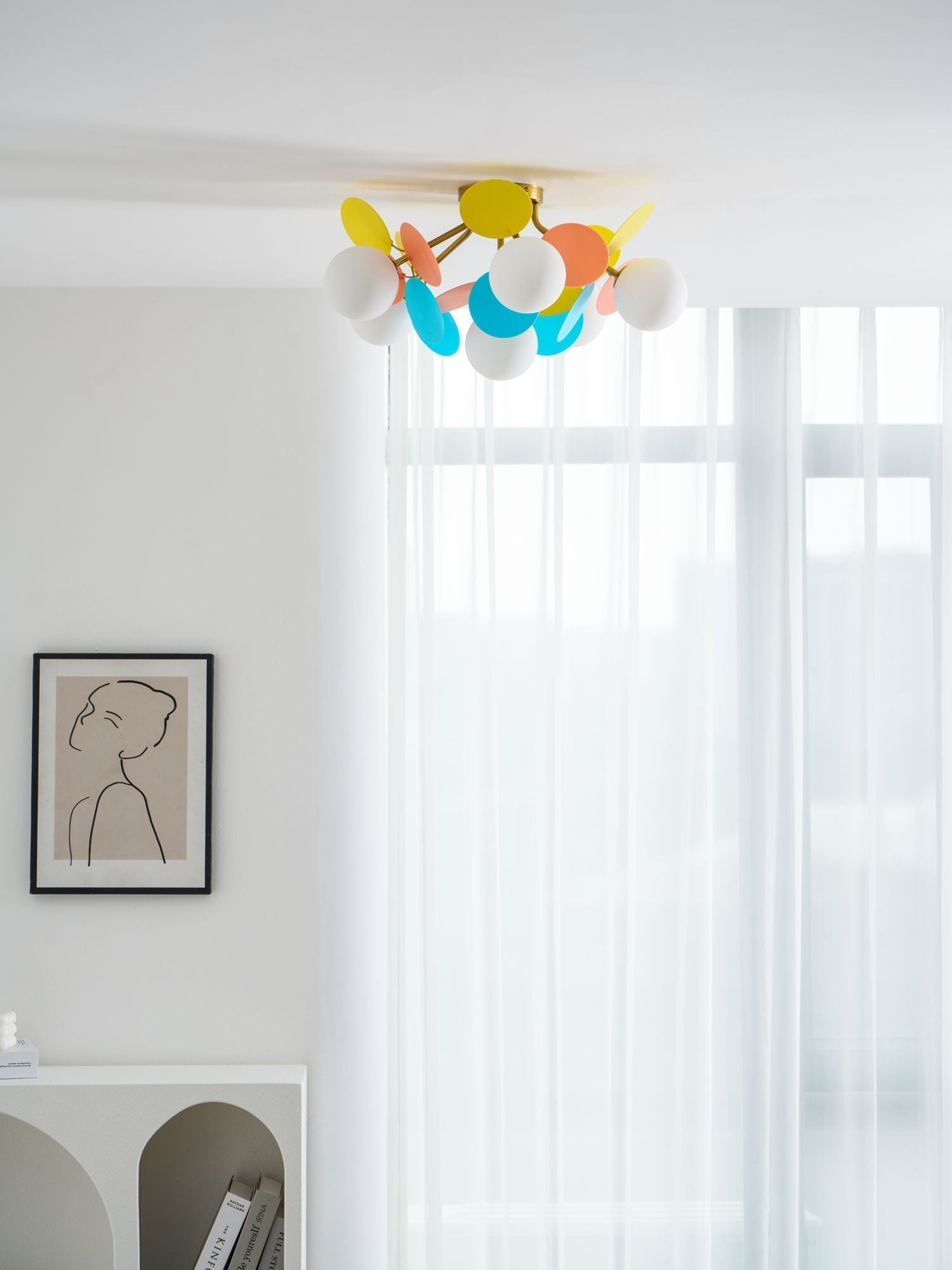 Modern Macaron Globe LED Ceiling Light 1-Light