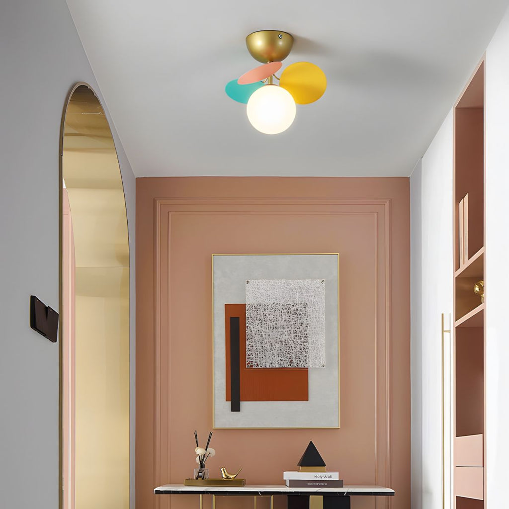 Modern Macaron Globe LED Ceiling Light 1-Light