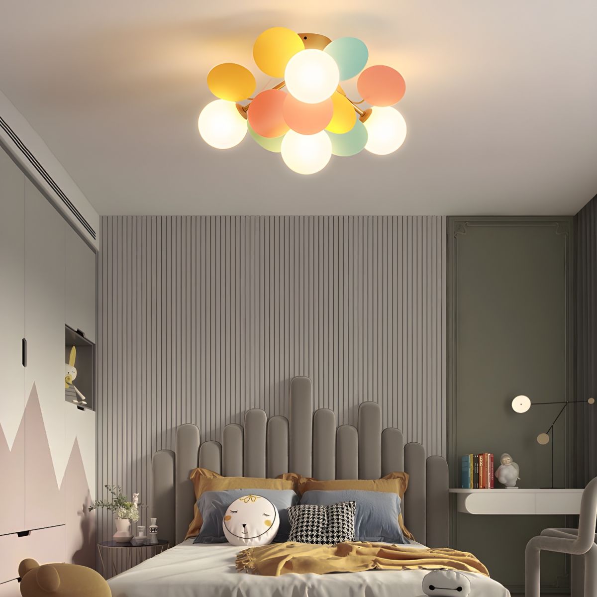 Modern Macaron Globe LED Ceiling Light 1-Light