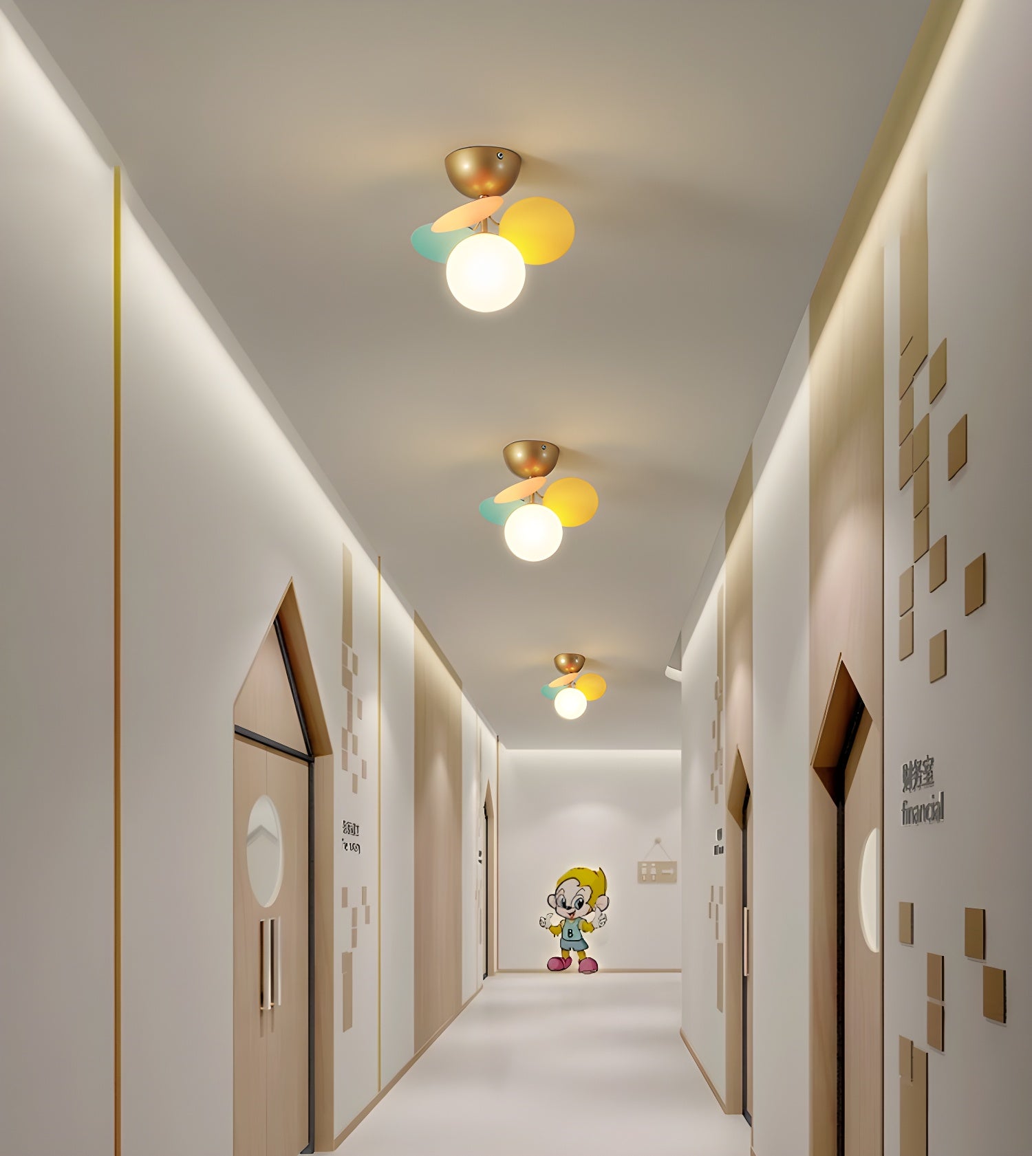 Modern Macaron Globe LED Ceiling Light 1-Light