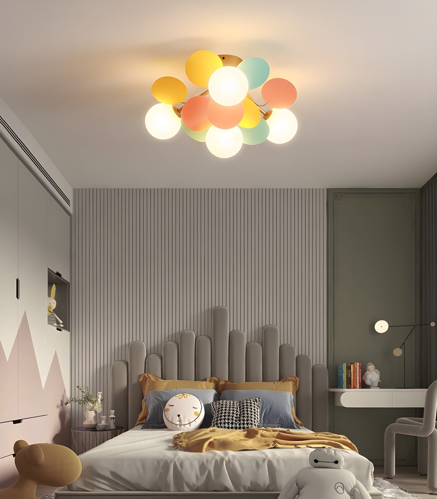 Modern Macaron Globe LED Ceiling Light 1-Light