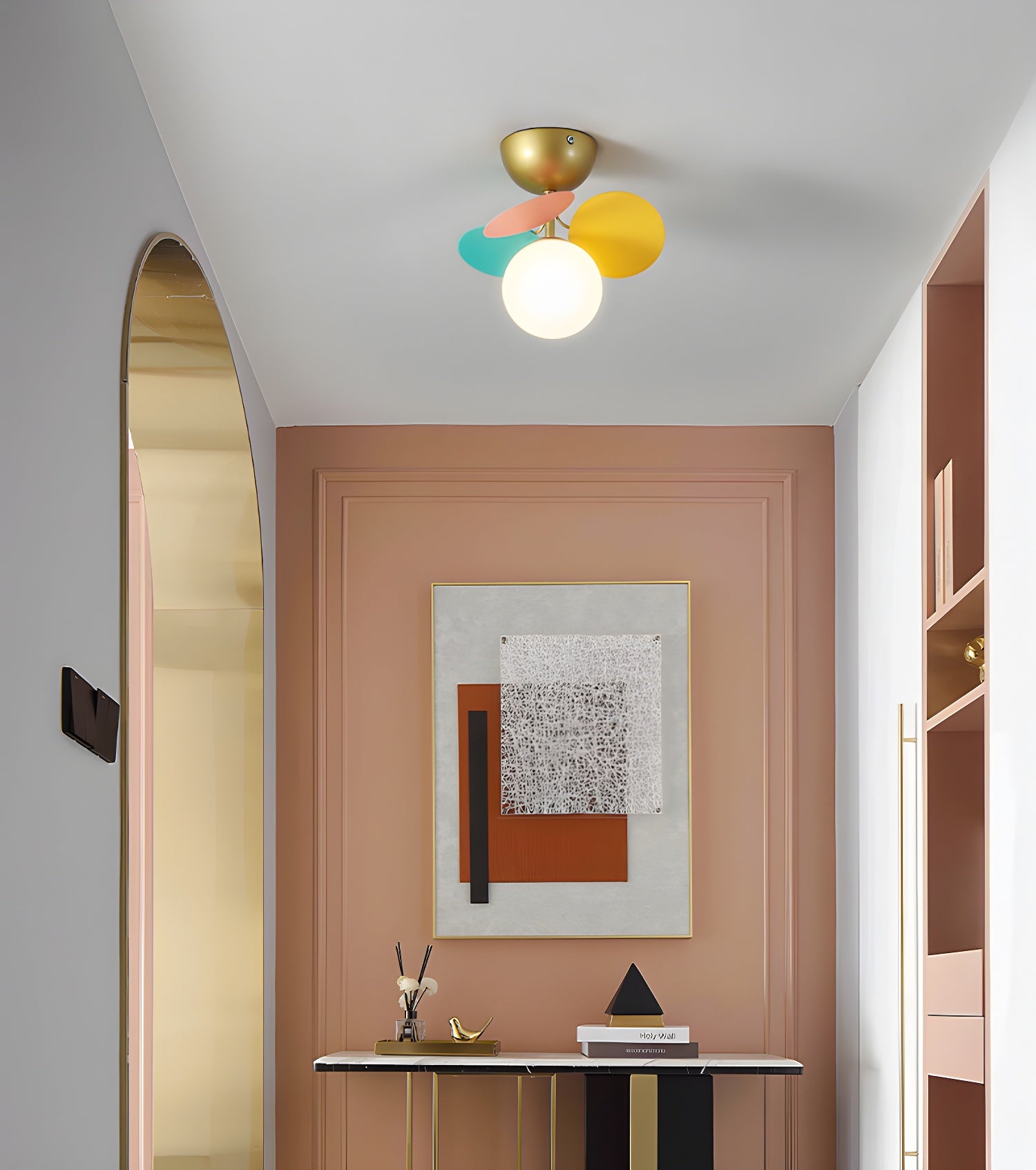 Modern Macaron Globe LED Ceiling Light 1-Light