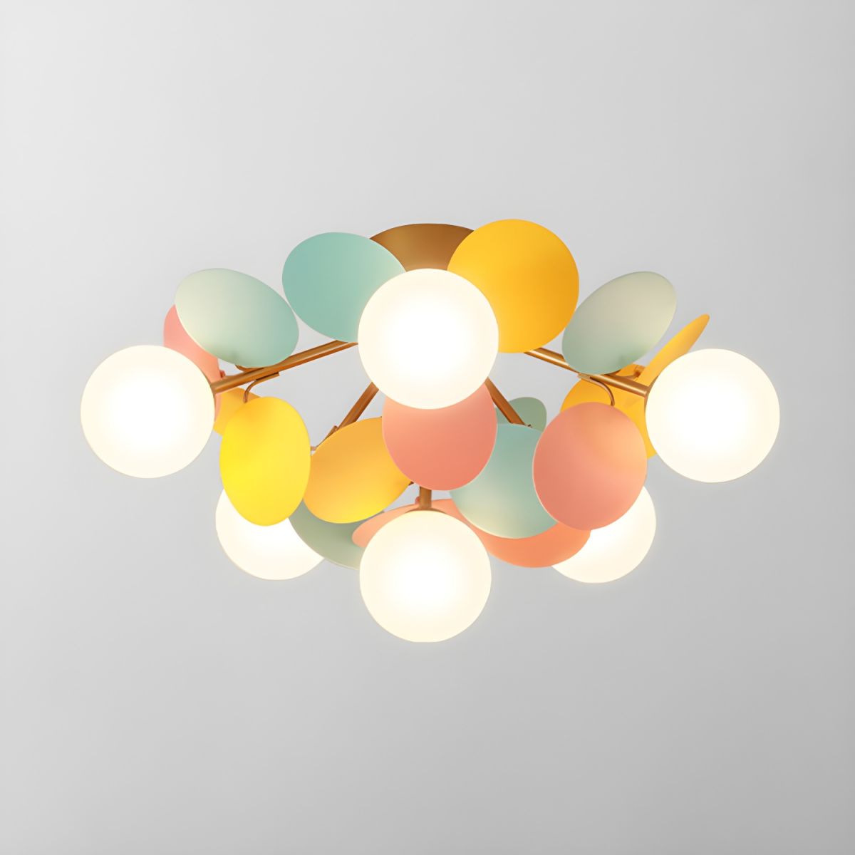 Modern Macaron Globe LED Ceiling Light 1-Light
