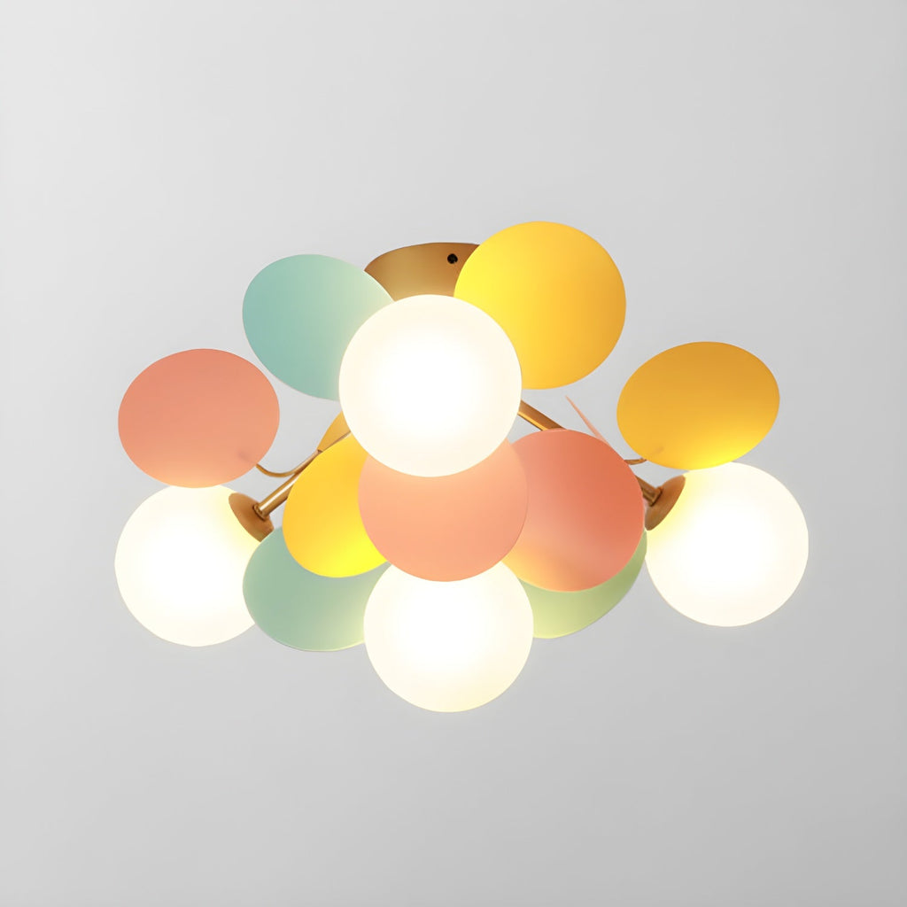 Modern Macaron Globe LED Ceiling Light 1-Light