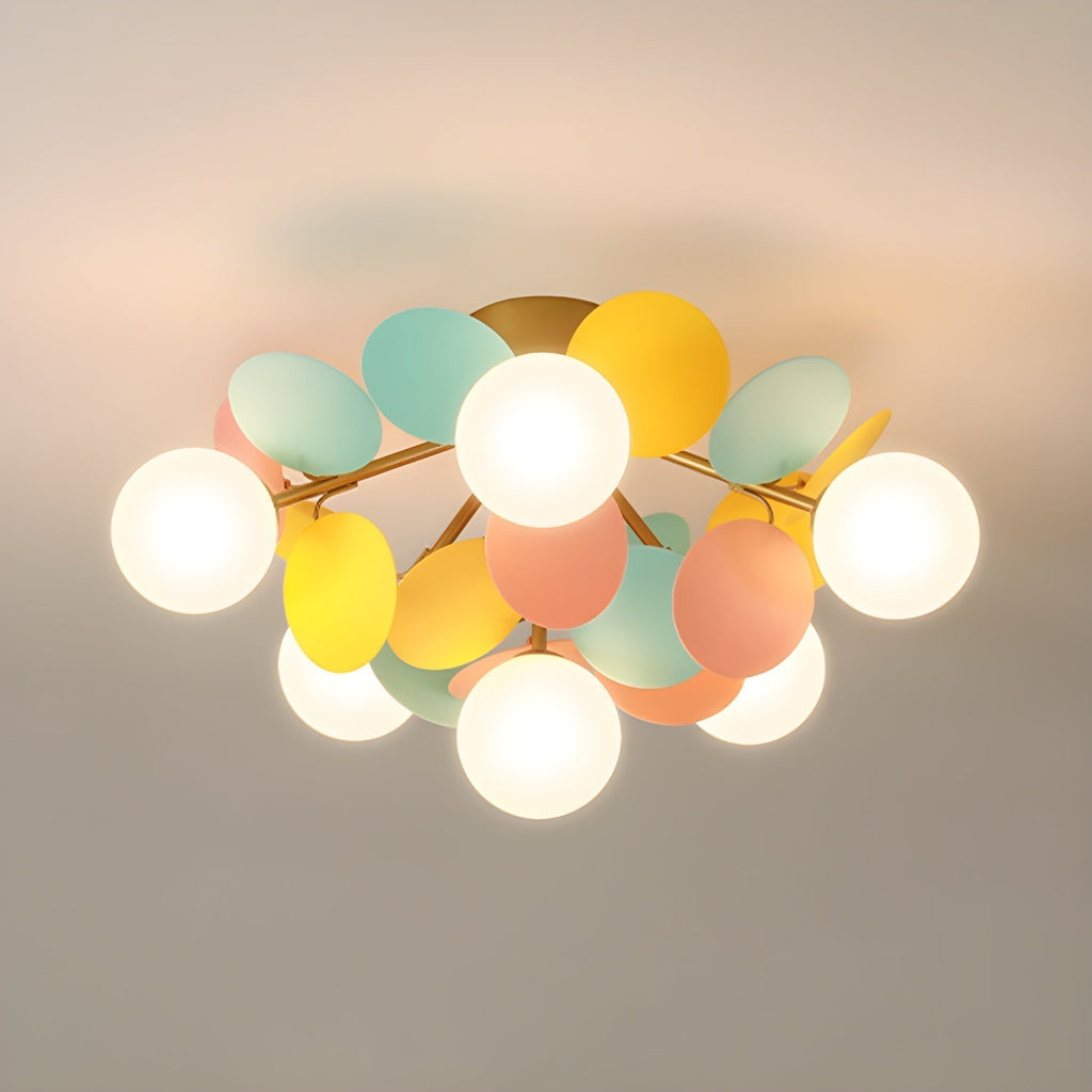 Modern Macaron Globe LED Ceiling Light 1-Light