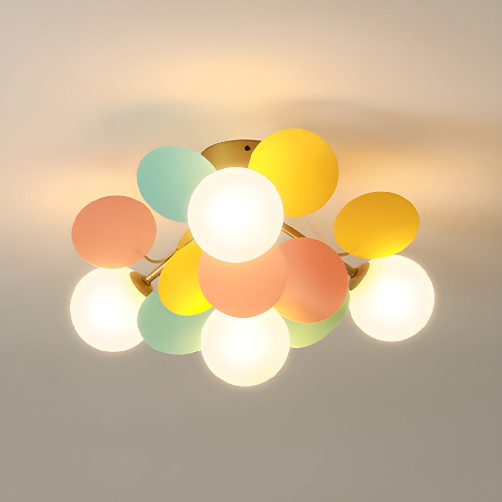 Modern Macaron Globe LED Ceiling Light 1-Light