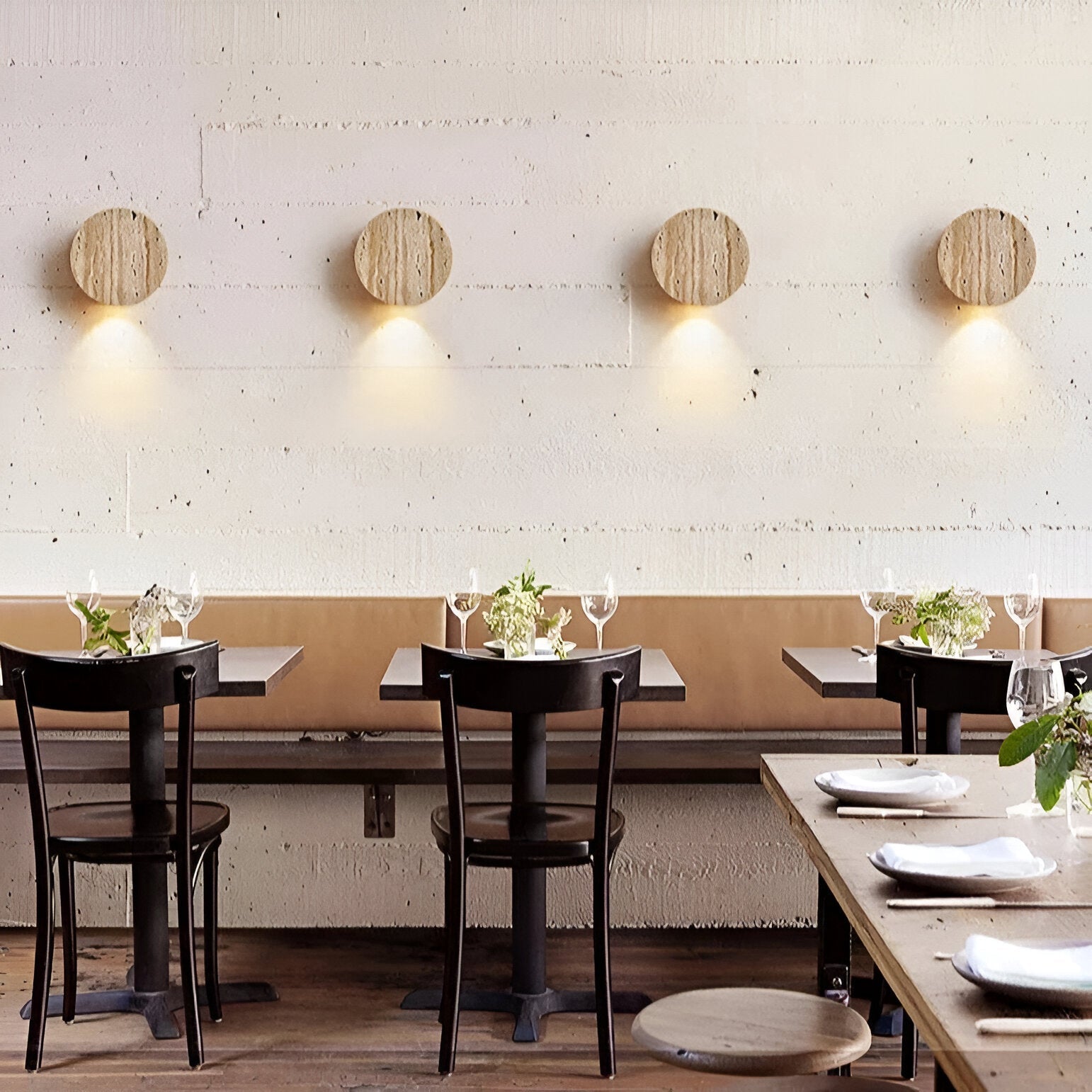 Japanese Wabi-Sabi Travertine Stone Wall Sconce LED 1-Light