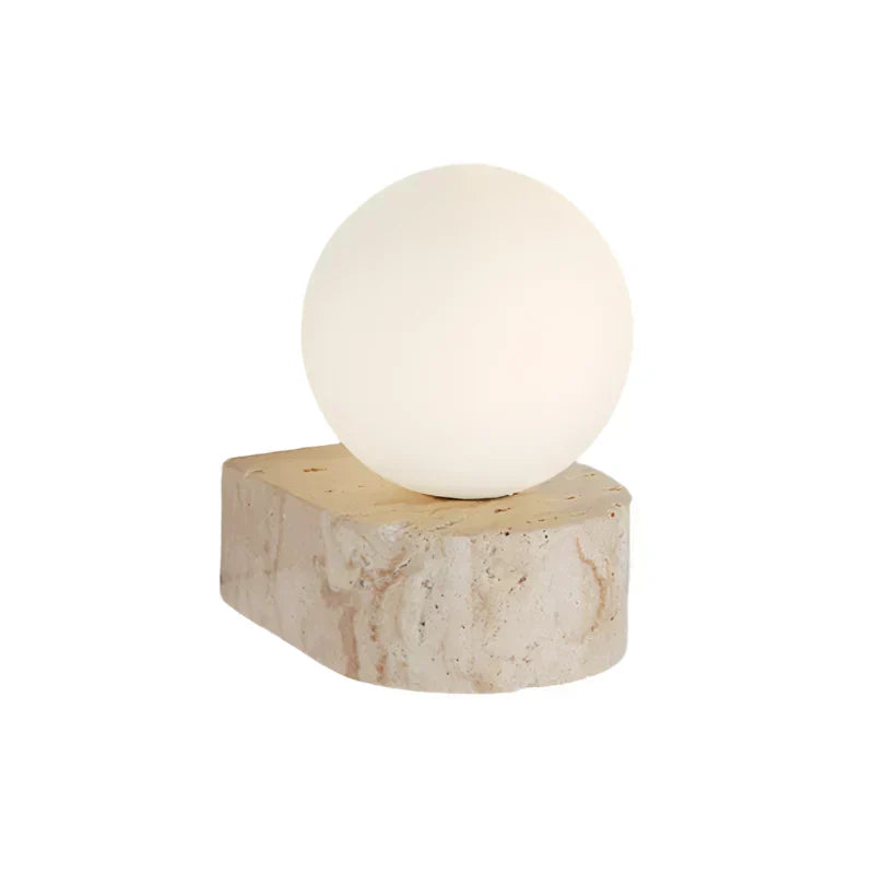 Modern Travertine Globe Wall Sconce LED 1-Light