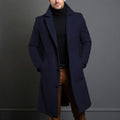 Leonard Men’s Long Wool Overcoat – Timeless Winter Elegance Dark Blue