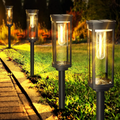 Modern Rectangular Solar Garden Lantern 1-Light