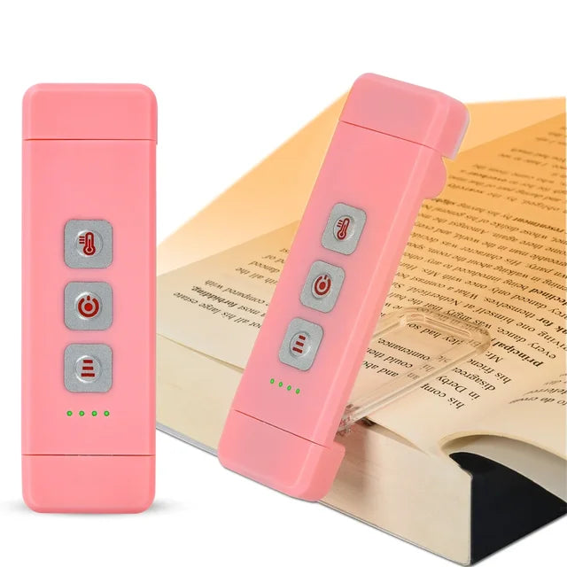 Guili | Clip-on book light, USB rechargeable reading light with timer, portable LED bookmark light for bedside & desk