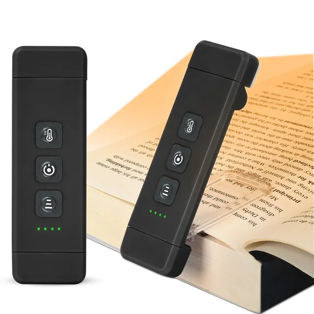 Guili | Clip-on book light, USB rechargeable reading light with timer, portable LED bookmark light for bedside & desk