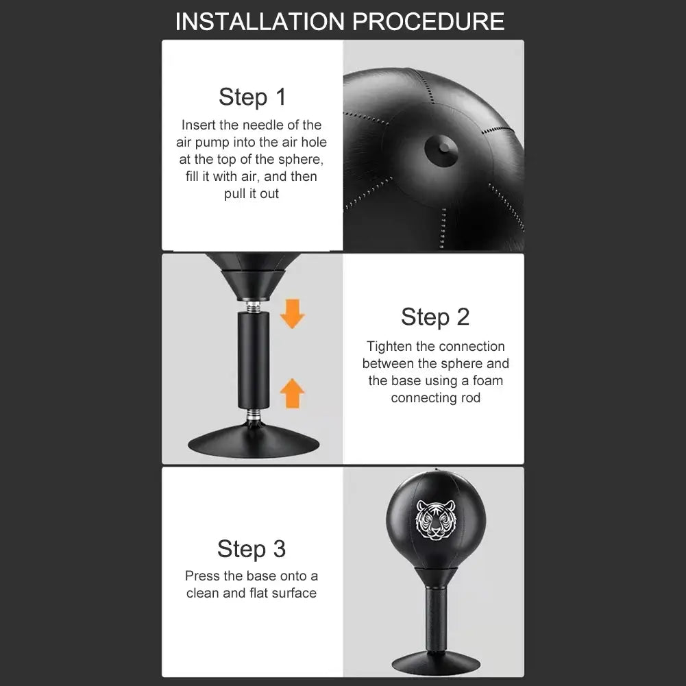 Guili | StressBuster Pro | Relax, free yourself from stress - Desktop punching bag with suction cup