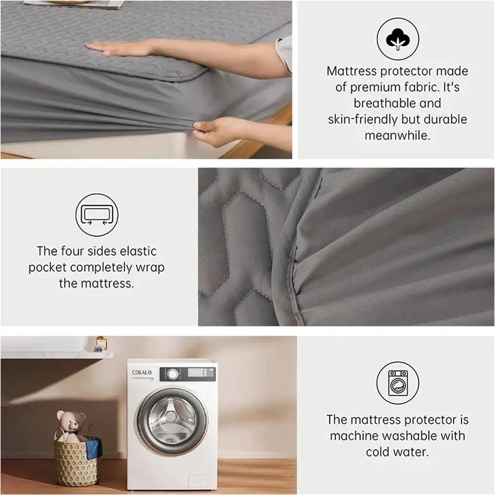 Guili | Waterproof Ultra-Soft Fitted Latex Mattress Pad Cover